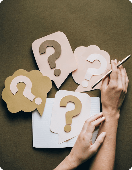 Wooden question marks
